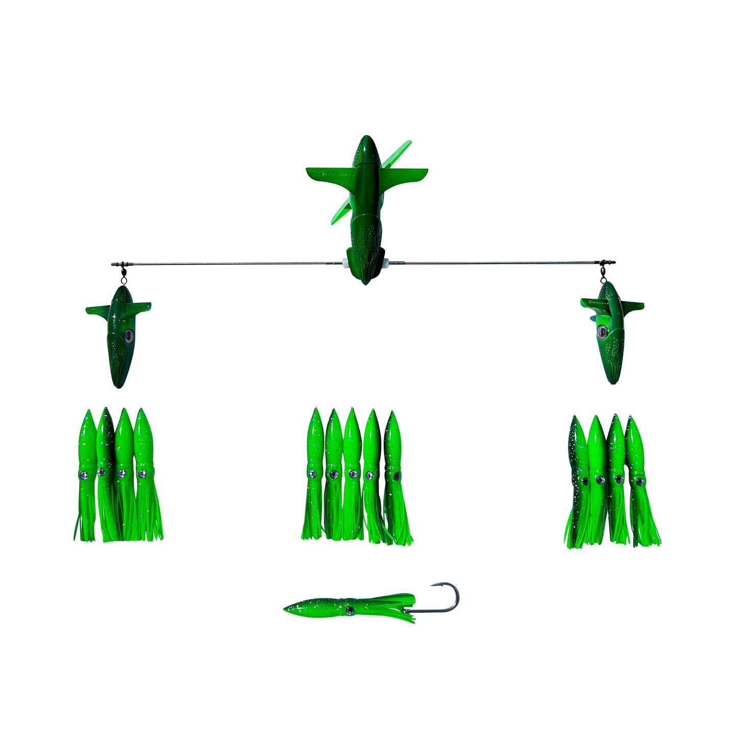 Chatter Lures 24" Wingman Side Tracker with 6" Floating Shell Squid