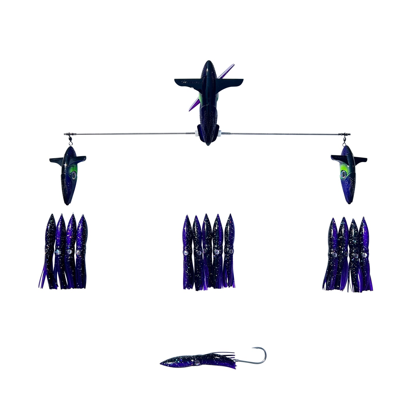Chatter Lures 24" Wingman Side Tracker with 6" Floating Shell Squid