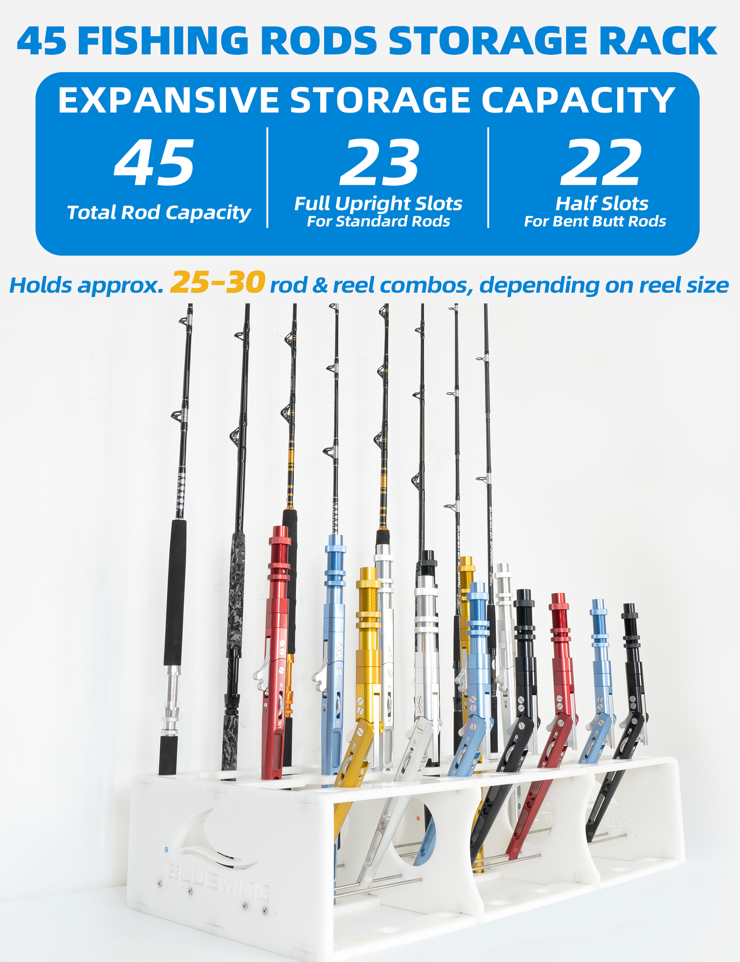 BLUEWING Fishing Rod Storage Rack Rod Holder