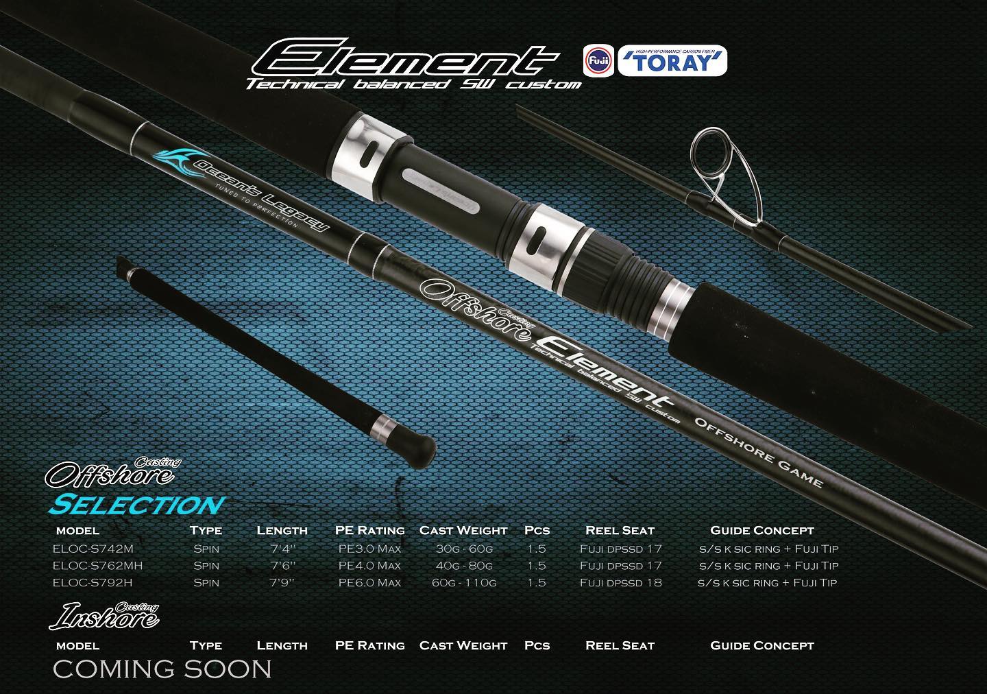 Ocean's Legacy Element - Inshore Spinning Rod