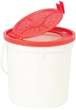 Plastic Bait Bucket w/ Red Lid (4 quart)
