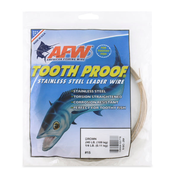 AFW Tooth Proof Stainless Steel Single Strand Wire Leader