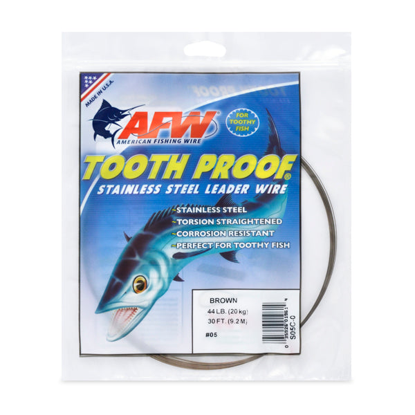 AFW Tooth Proof Stainless Steel Single Strand Wire Leader