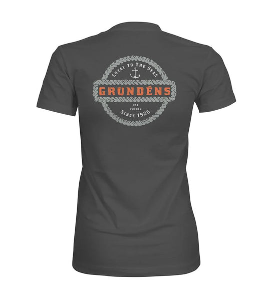 Grunden's Women's Rope Knot SS T-Shirt - Heather Charcoal