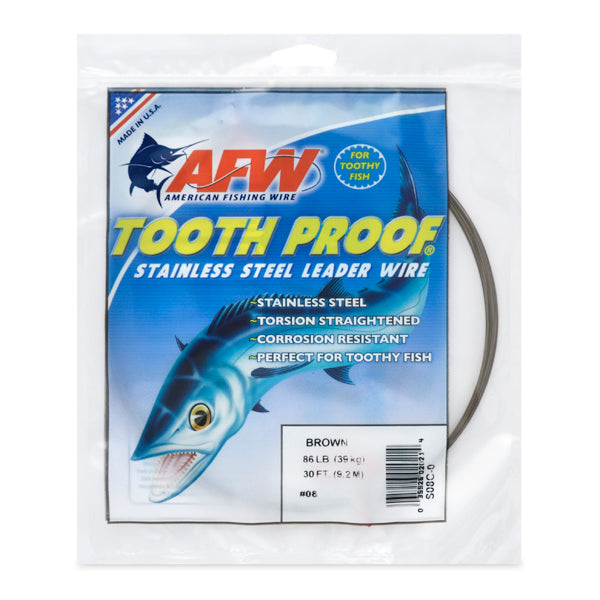 AFW Tooth Proof Stainless Steel Single Strand Wire Leader