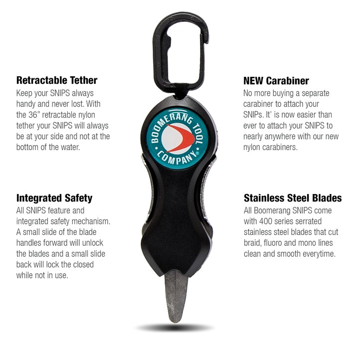 Boomerang Tool Company Long SNIP Line Cutter Fly Fishing Accessory for Trimming Flies and Fishing Line