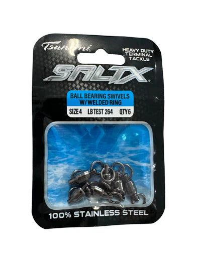 Tsunami SaltX SS Ball Bearing Swivels w/ Welded Ring TSSTX-BBR