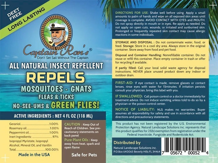 Captain Ron's All Natural Insect Repellent