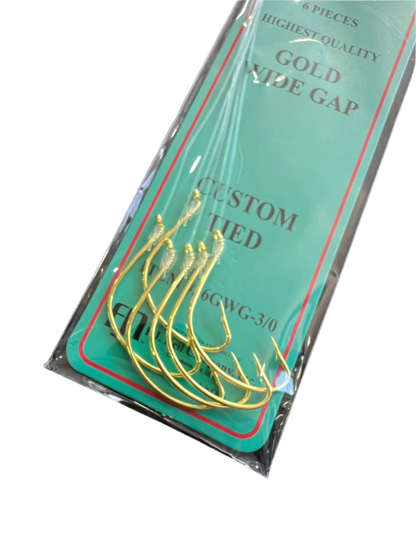 F.J. Neil Deluxe Saltwater Snelled Hooks - Fluke