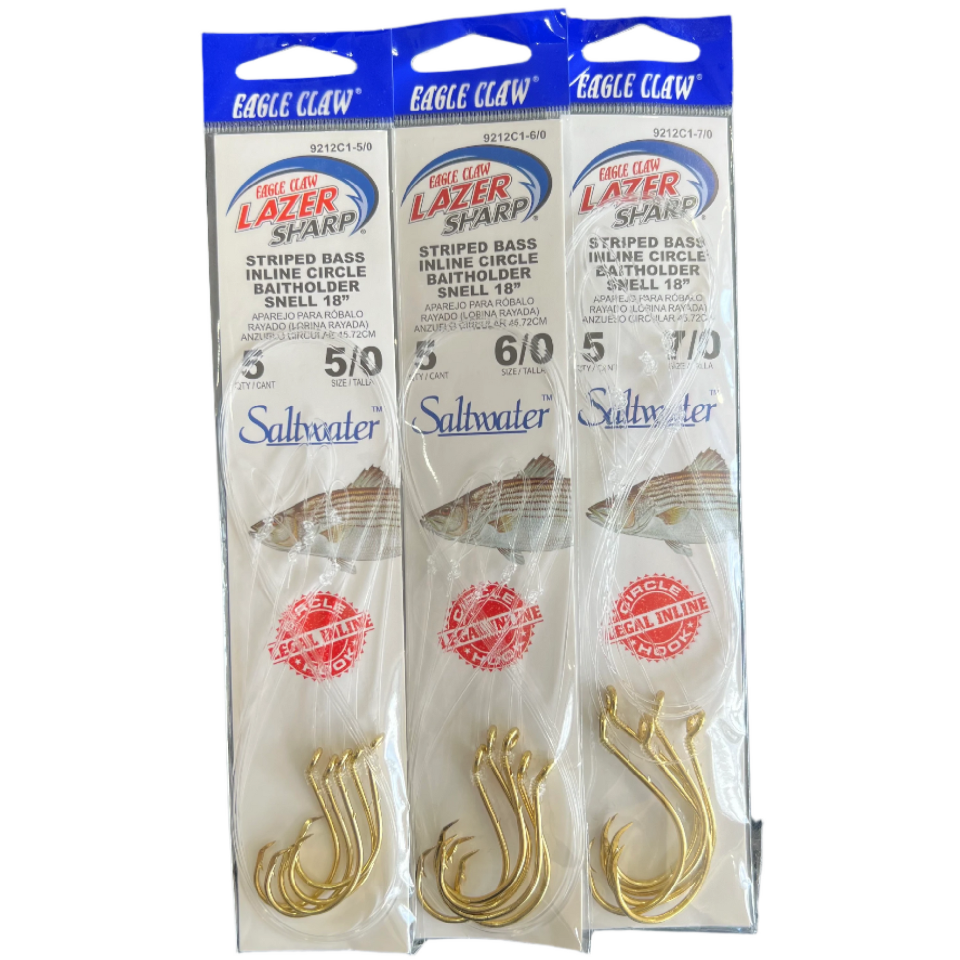 Eagle Claw 9212C1H-6/0 Lazer Sharp Inline Circle Baitholder Mono Snell