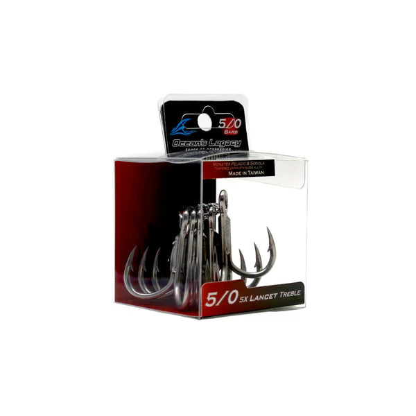 Ocean's Legacy Lancet 5X Treble Hooks