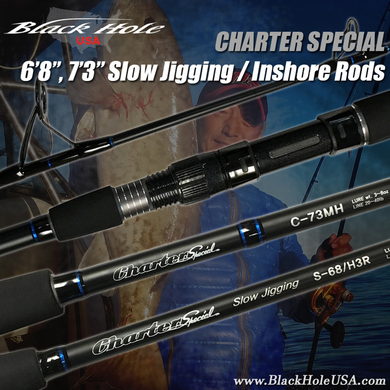 Black Hole Charter Special Slow Jig Spinning Rod