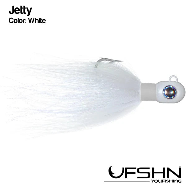 UFSHN JETTY NATURAL BUCKTAIL WHITE WITH SILVER FLASH